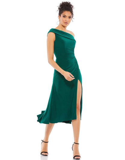 Mac Duggal Off Shoulder Tea Length Dress 26484 - The Dress Outlet