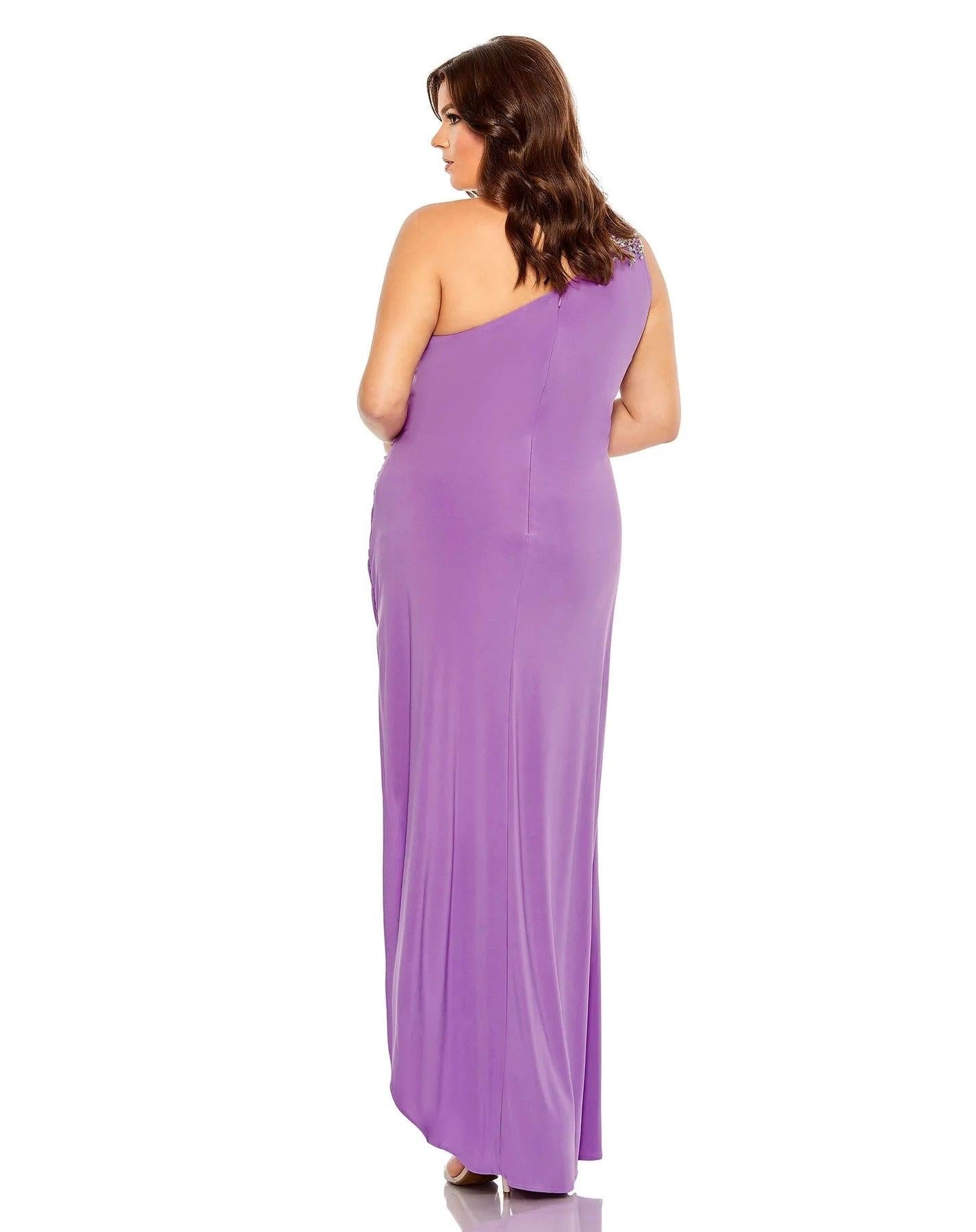 Mac Duggal 68121 One Shoulder Fitted Long Dress
