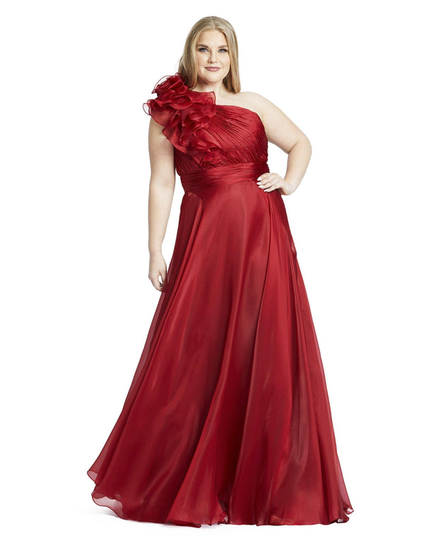 One Shoulder Long Prom Dress One Shoulder Detail Mac Duggal 49171