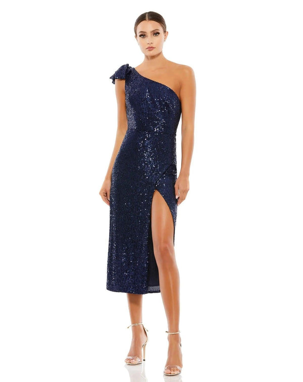 One Shoulder Midi Dress One Shoulder Detail Mac Duggal 26689