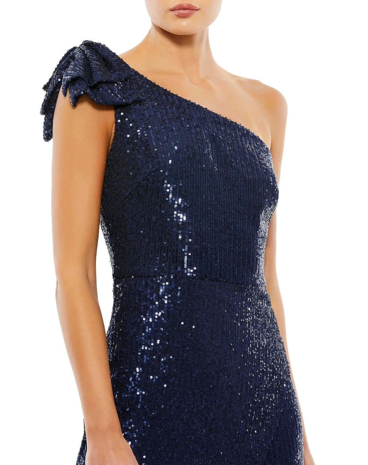 Midnight Mac Duggal 26689 One Shoulder Midi Dress for $358.0 – The ...