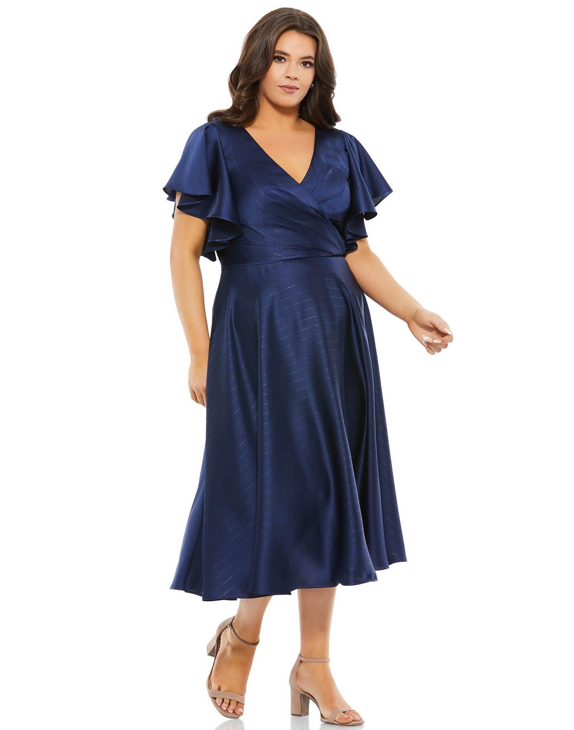 Mac Duggal Plus Size Short Metallic Dress 49500 - The Dress Outlet