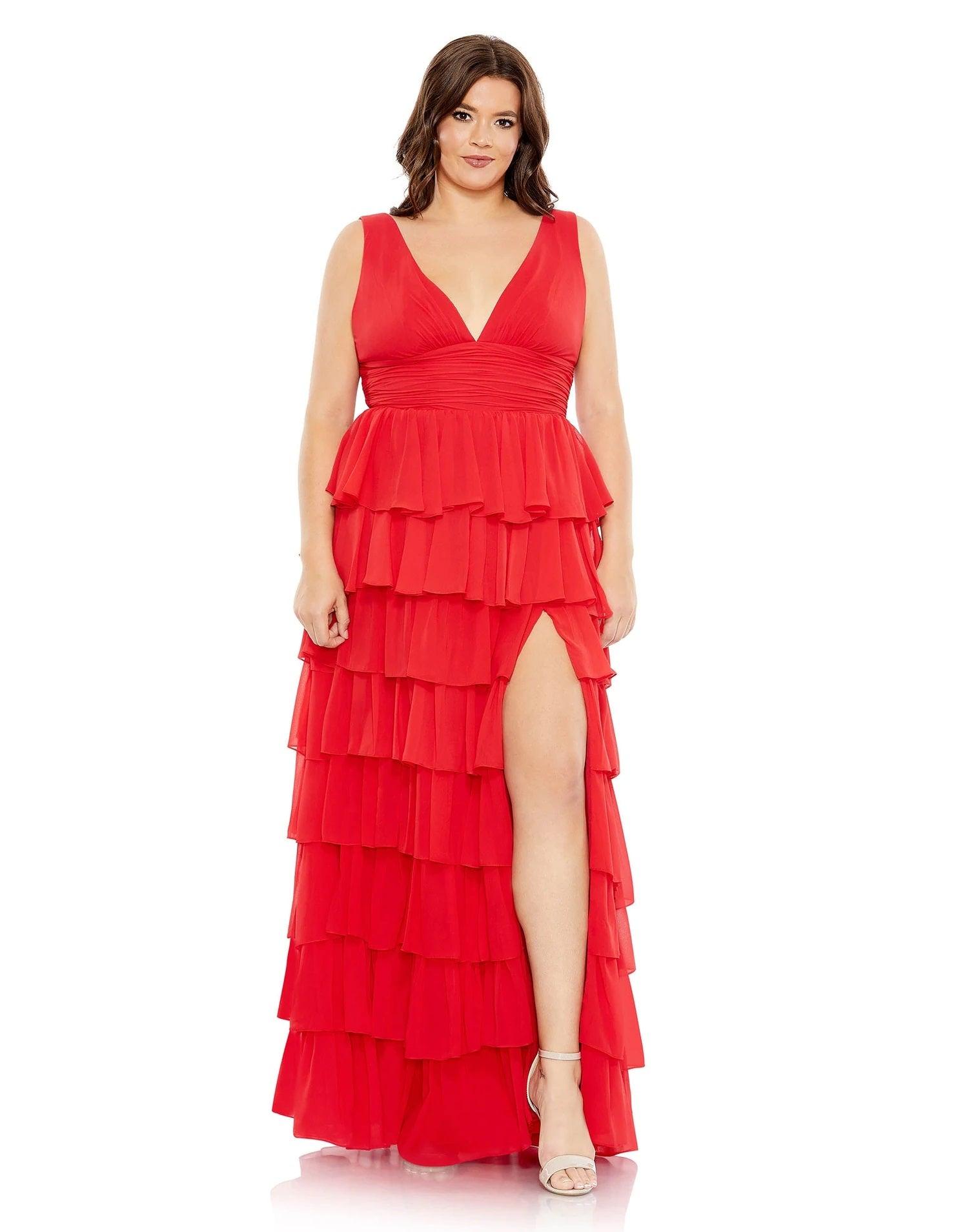 Mac Duggal Plus Size Sleeveless Long Dress 68119 - The Dress Outlet