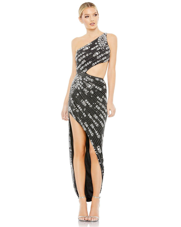 Prom High Low One Shoulder Dress High Low Detail Mac Duggal 10880
