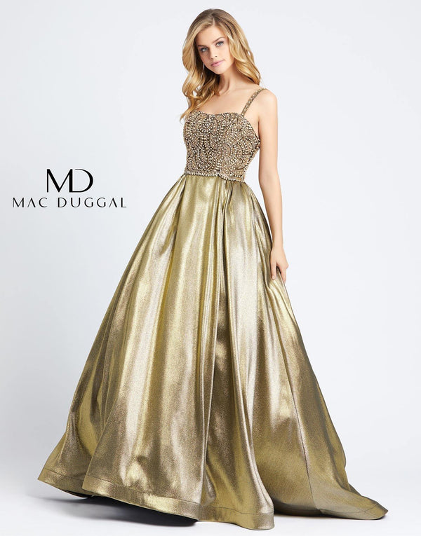 Prom Long Beaded Metallic Ballgown Beaded Metallic Detail Mac Duggal 66743