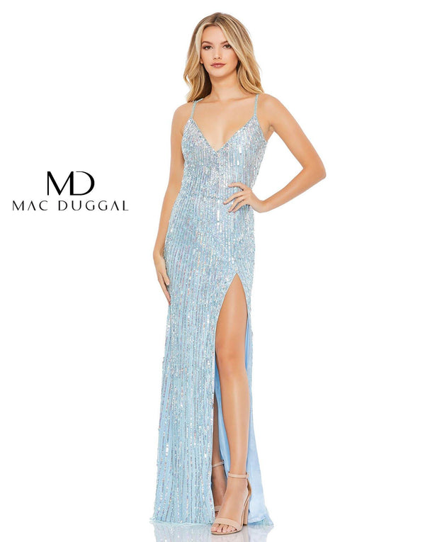 Prom Long Beaded Sequins Dress Beaded Sequins Detail Mac Duggal 5366