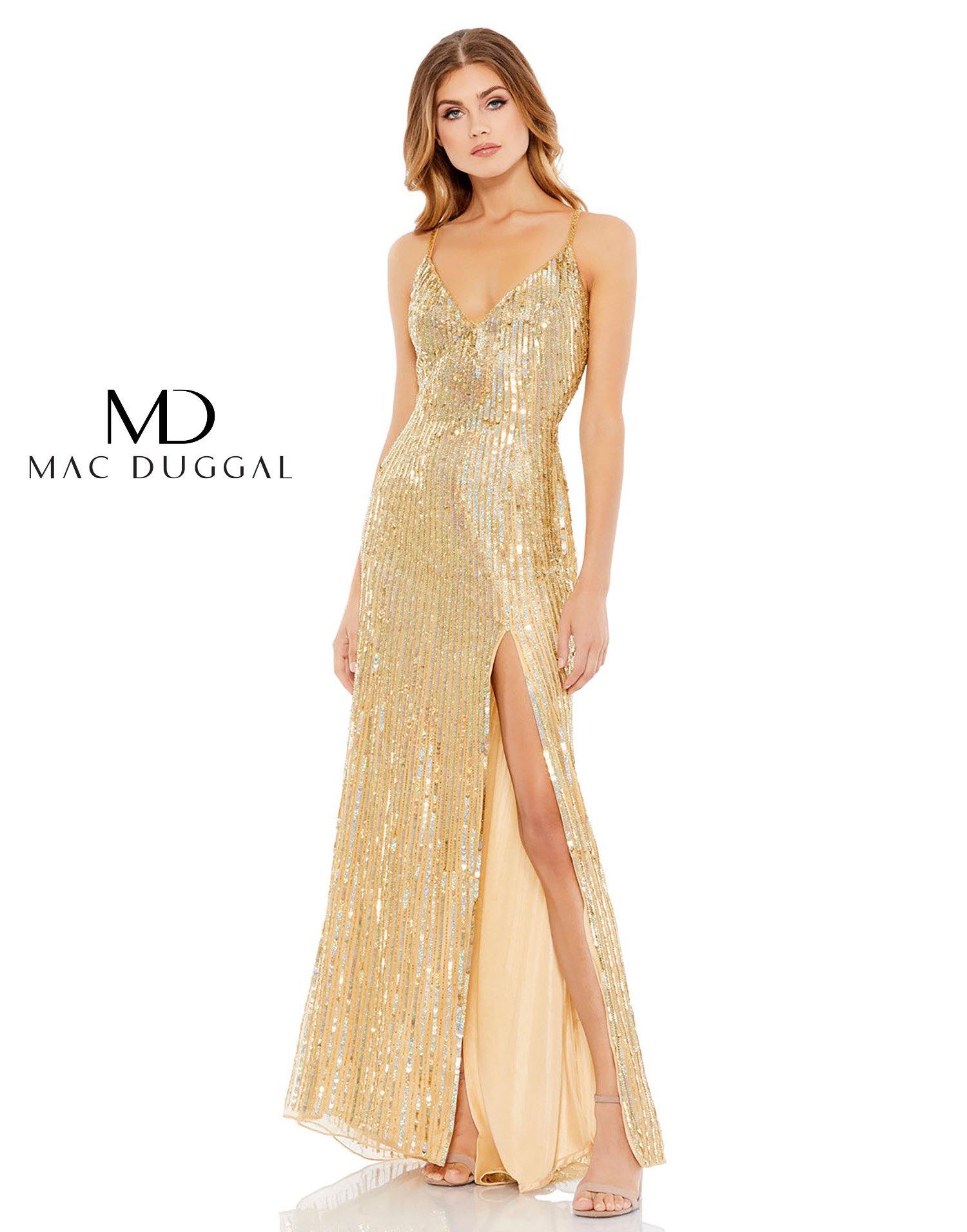 Mac Duggal Prom Long Beaded Sequins Dress 5366 - The Dress Outlet