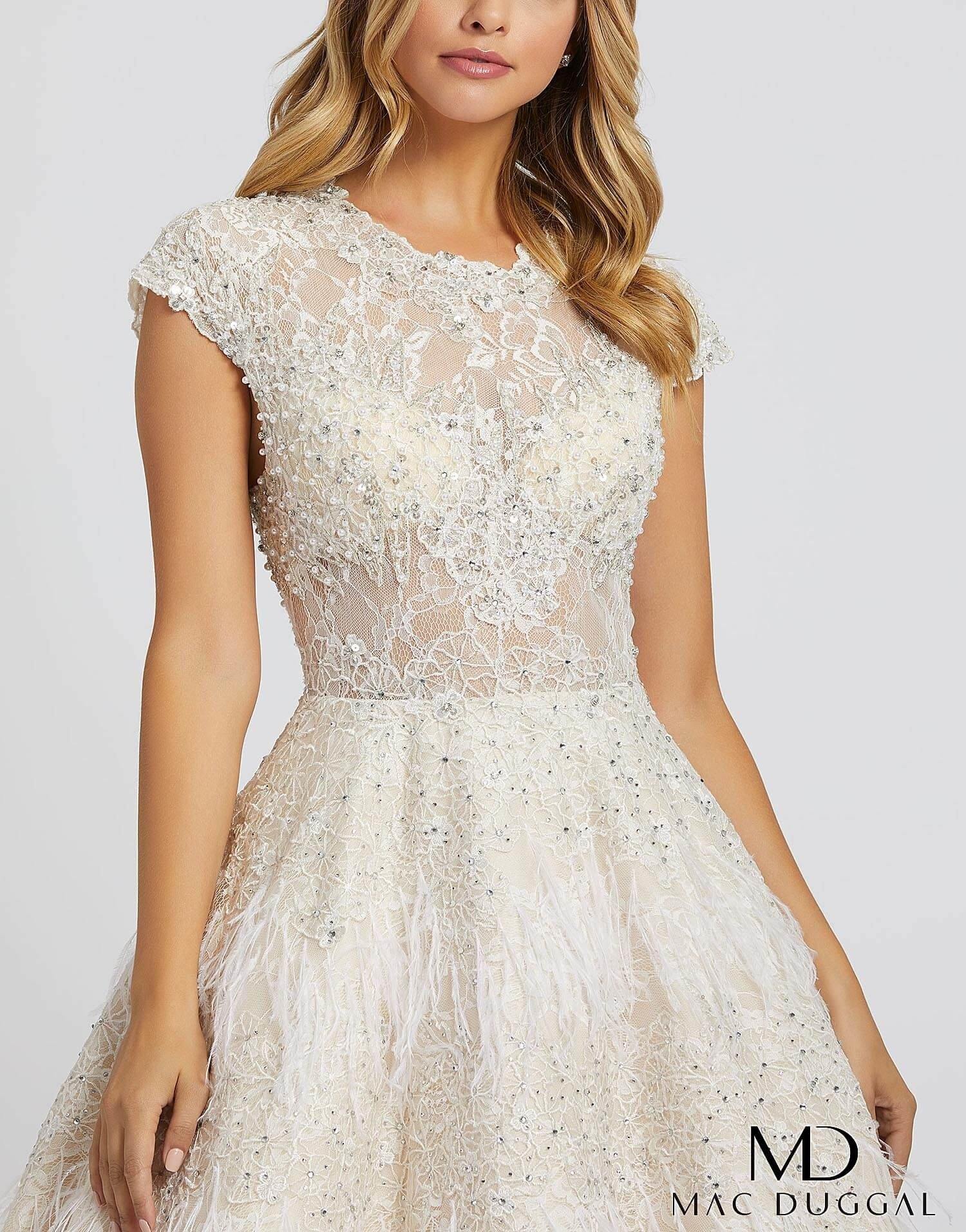 Mac Duggal 11132 Prom Long Cap Sleeve Ball Gown