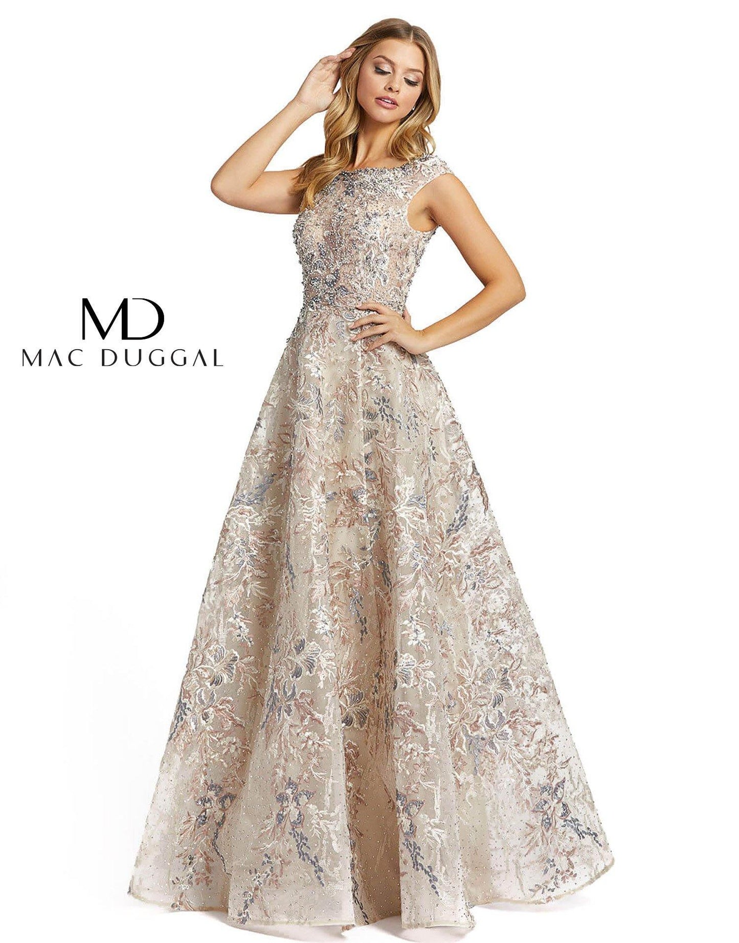 Mac Duggal Prom Long Cap Sleeve Ball Gown 20219 - The Dress Outlet
