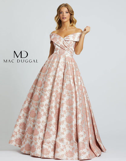 Mac Duggal Prom Long Floral Brocaded Ballgown 25918H - The Dress Outlet