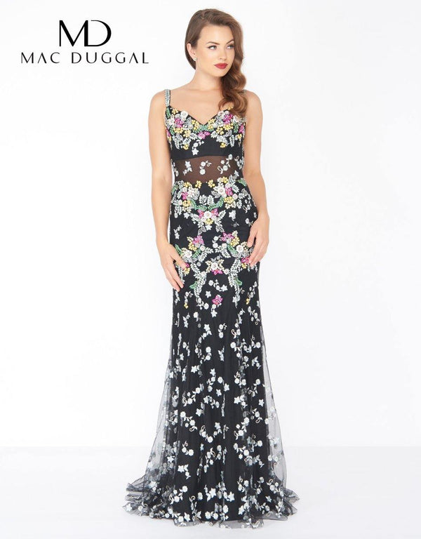 Prom Long Floral Evening Dress Floral Detail Mac Duggal 50386