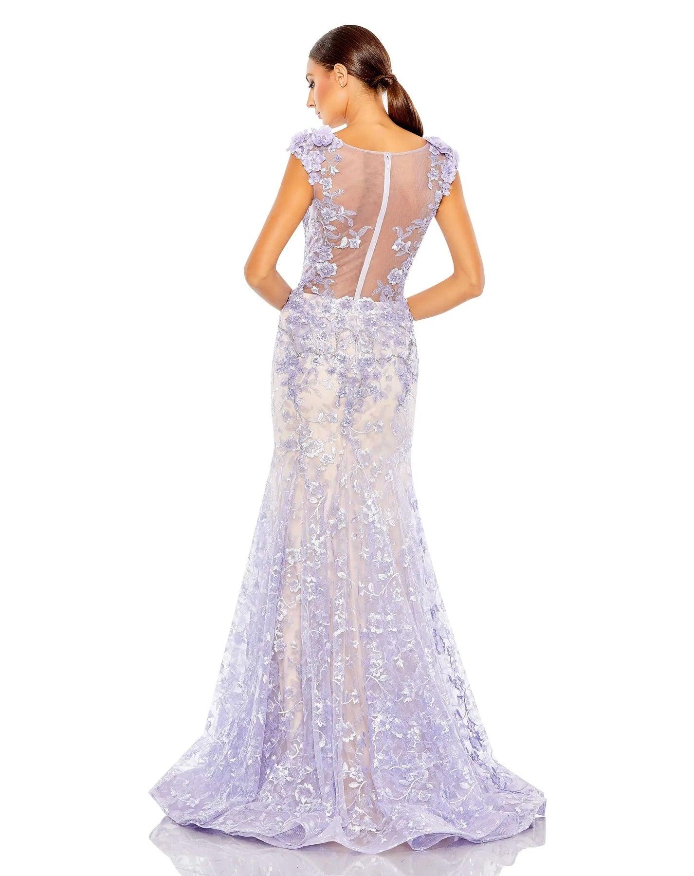 Mac Duggal Prom Long Formal Cap Sleeve Dress 79357 - The Dress Outlet