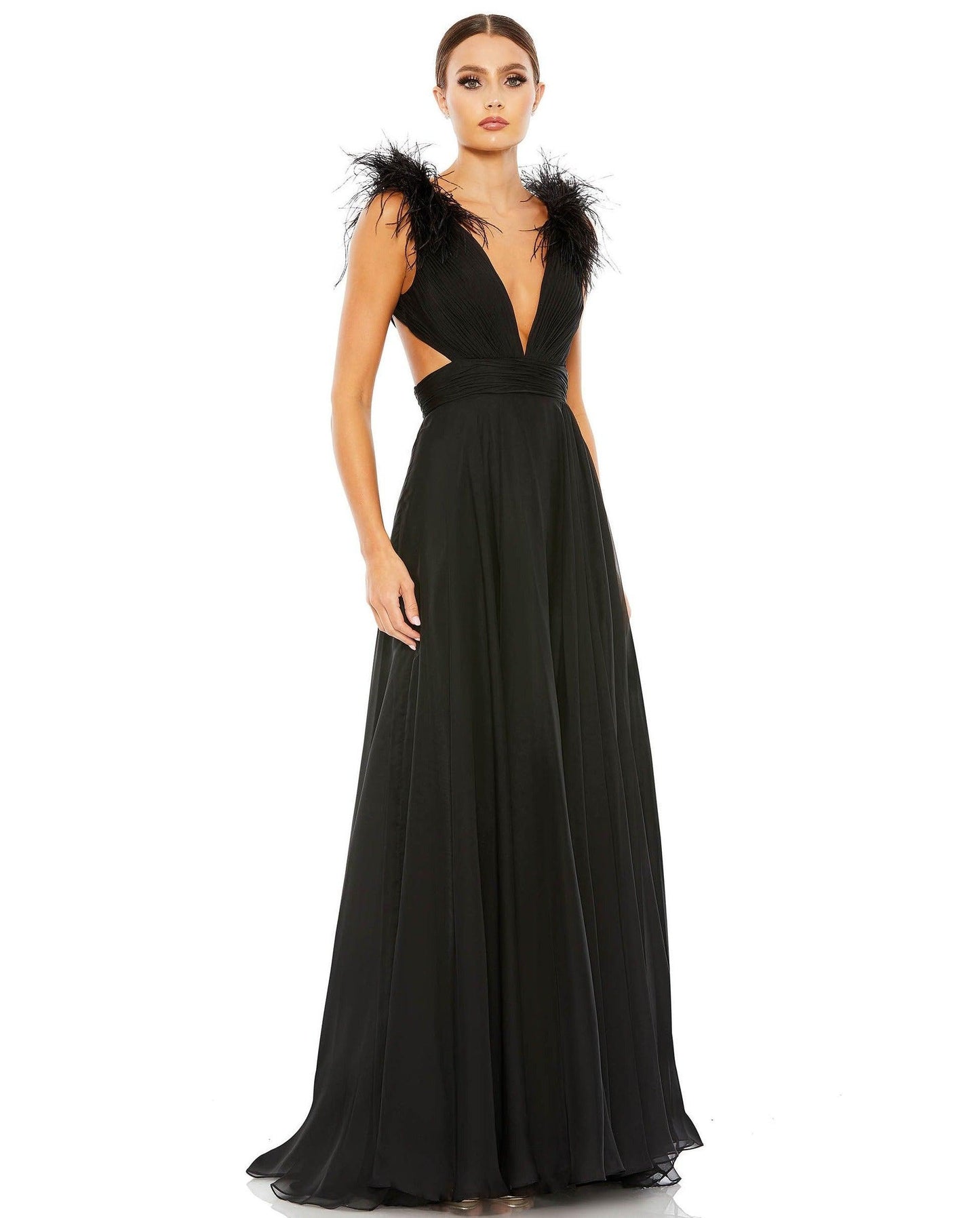 Mac Duggal Prom Long Formal Chiffon Dress 68113 - The Dress Outlet