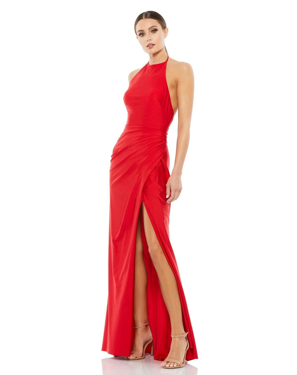 Prom Long Formal Fitted Halter Gown Halter Neckline Mac Duggal 26623