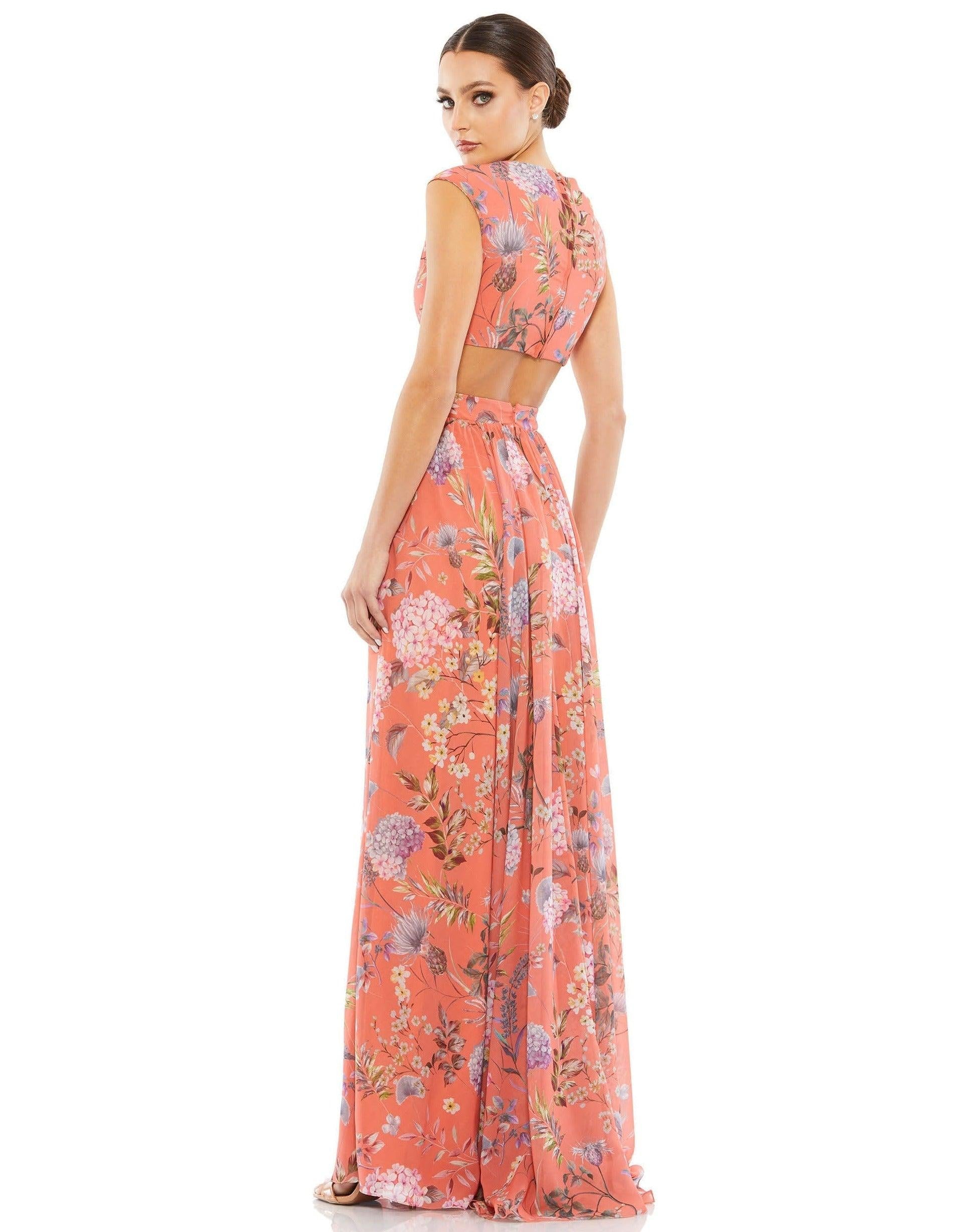 Mac Duggal 9154 Prom Long Formal Floral Print Dress