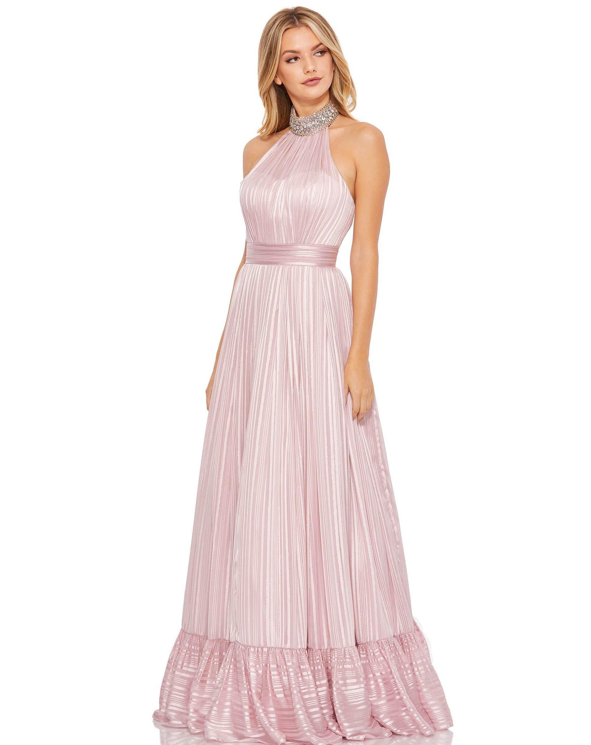 Mac Duggal 49242 Prom Long Halter Beaded Dress
