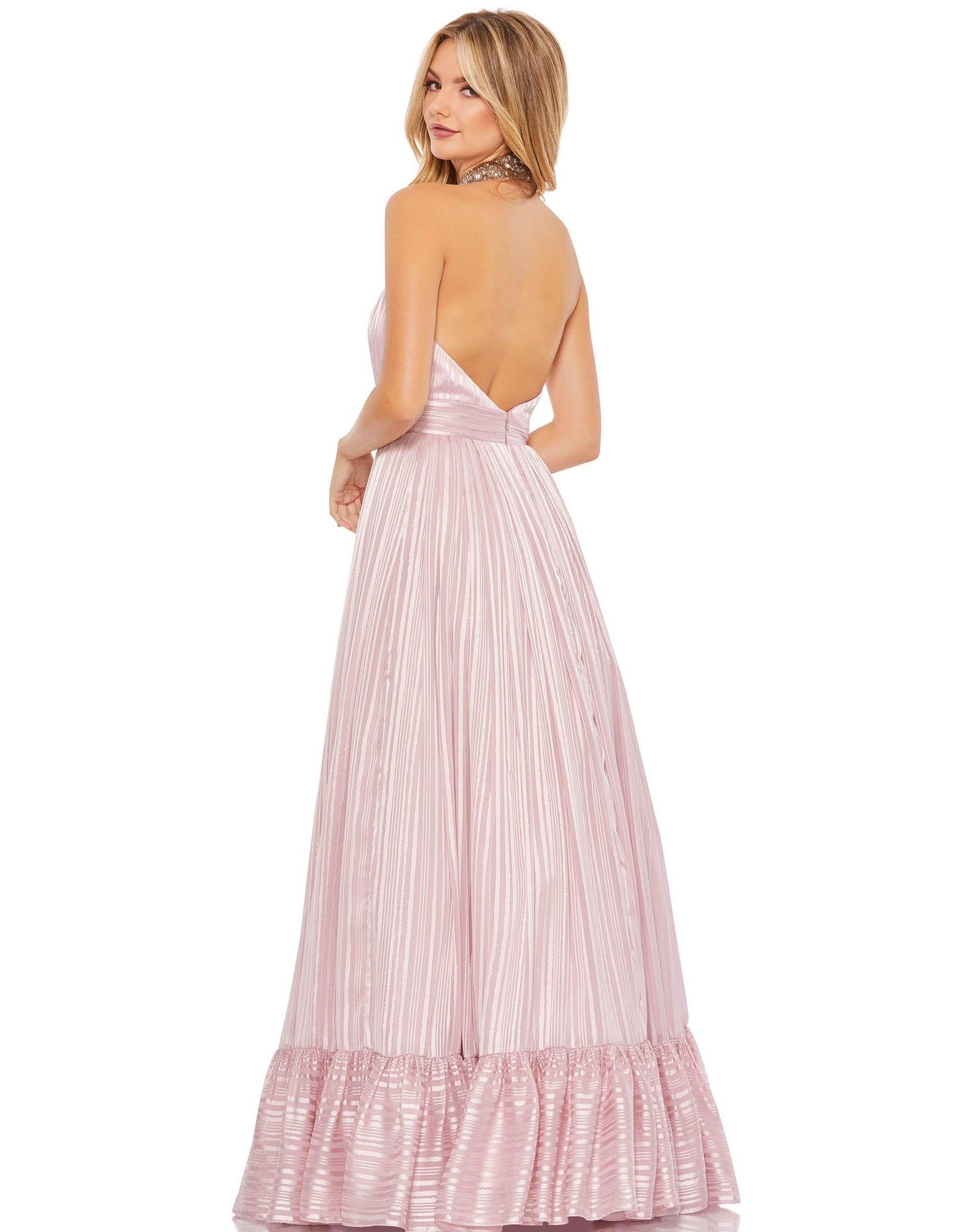 Mac Duggal 49242 Prom Long Halter Beaded Dress