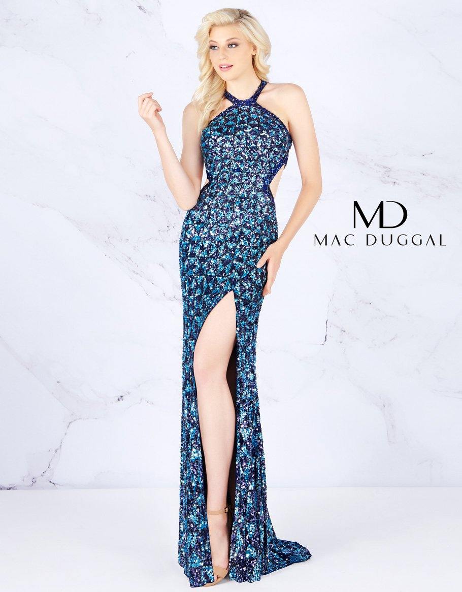 Mac Duggal Prom Long Halter Evening Dress 4933A - The Dress Outlet