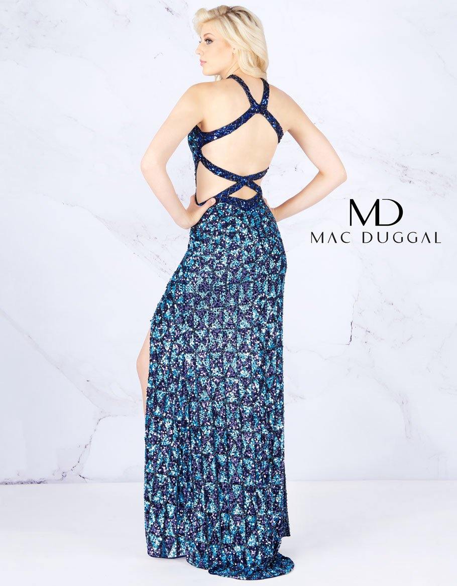Mac Duggal 4933 Prom Long Halter Evening Dress