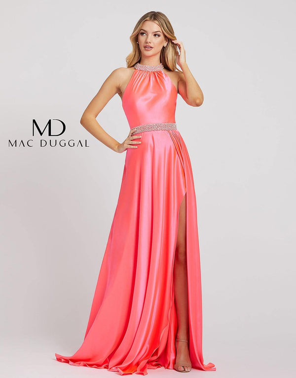 Prom Long Halter Evening Gown Halter Neckline Mac Duggal 67339