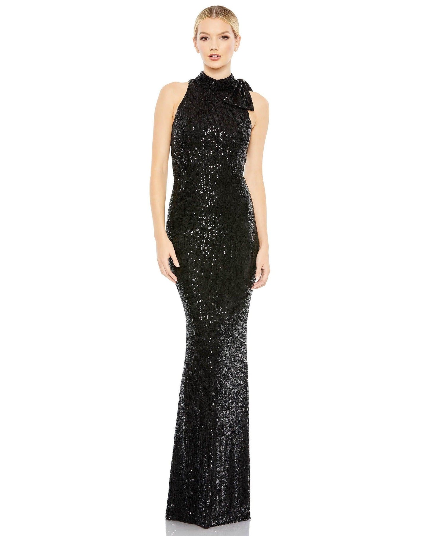 Mac Duggal  Prom Long Halter Formal Dress 11280 - The Dress Outlet