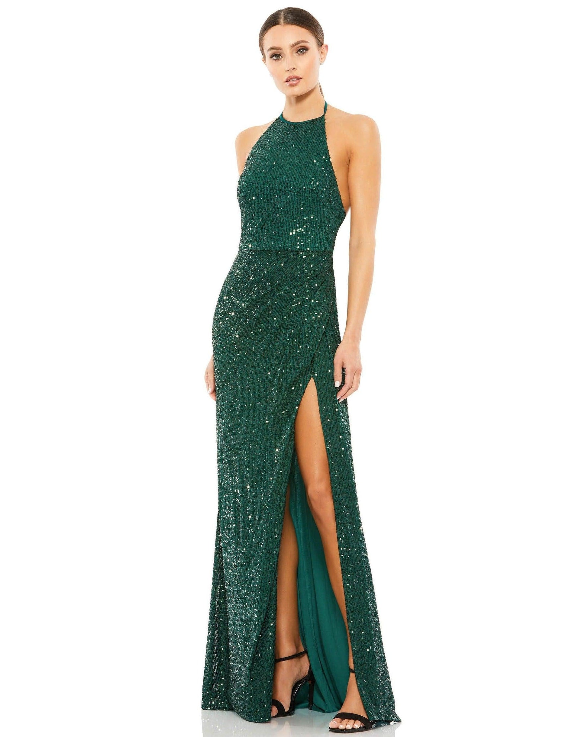 Mac Duggal 26622 Prom Long Halter Formal Dress