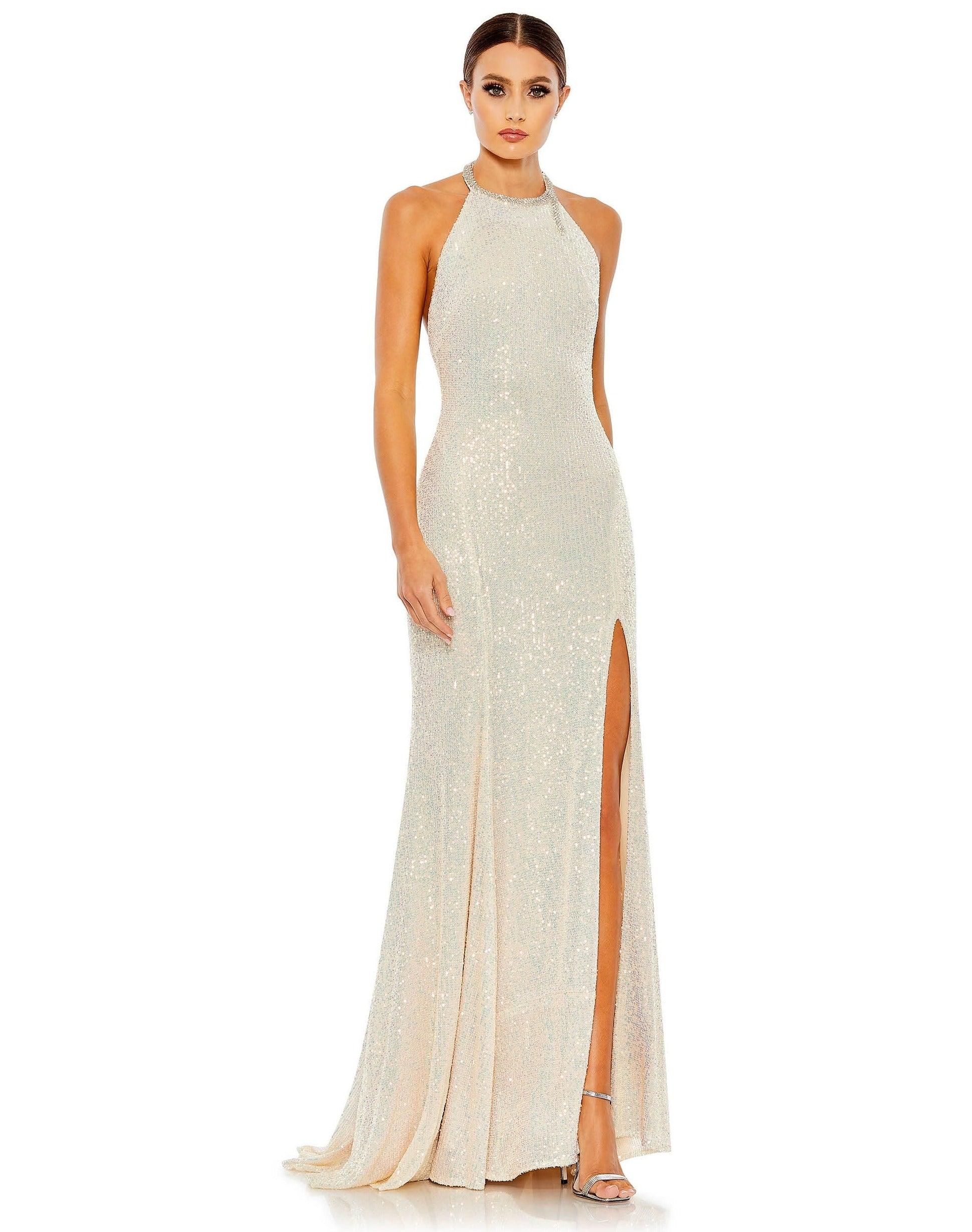 Mac Duggal 26943 Prom Long Halter Formal Dress