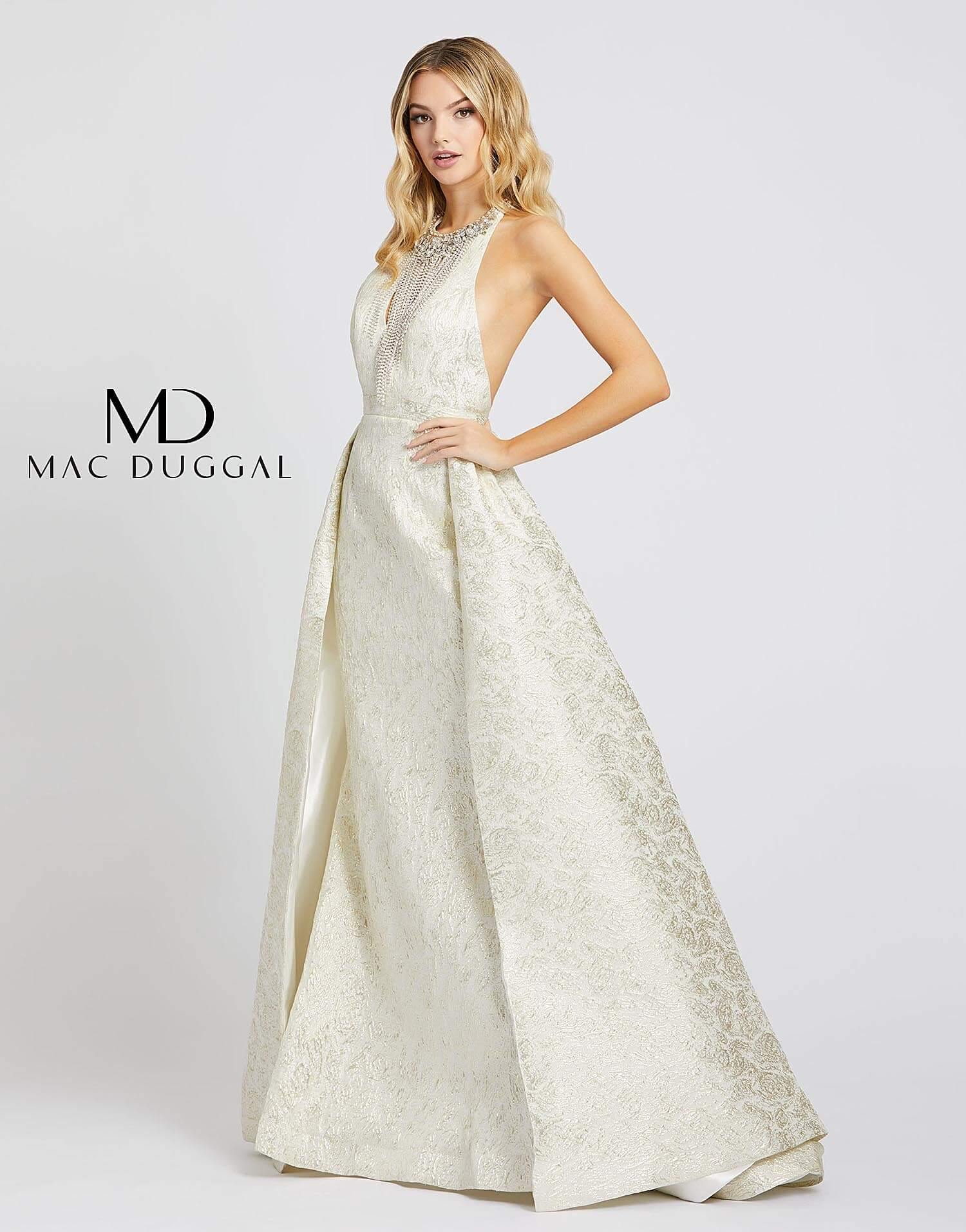 Mac Duggal Prom Long Halter Mermaid Dress 66741M - The Dress Outlet