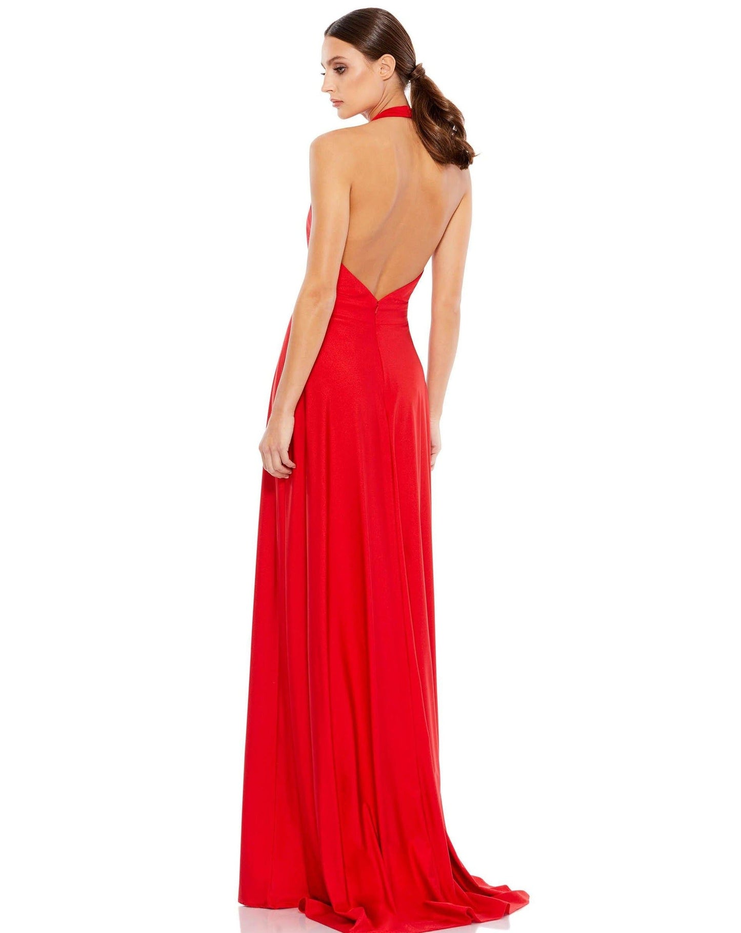 Mac Duggal Prom Long Halter Satin Dress 26539 - The Dress Outlet