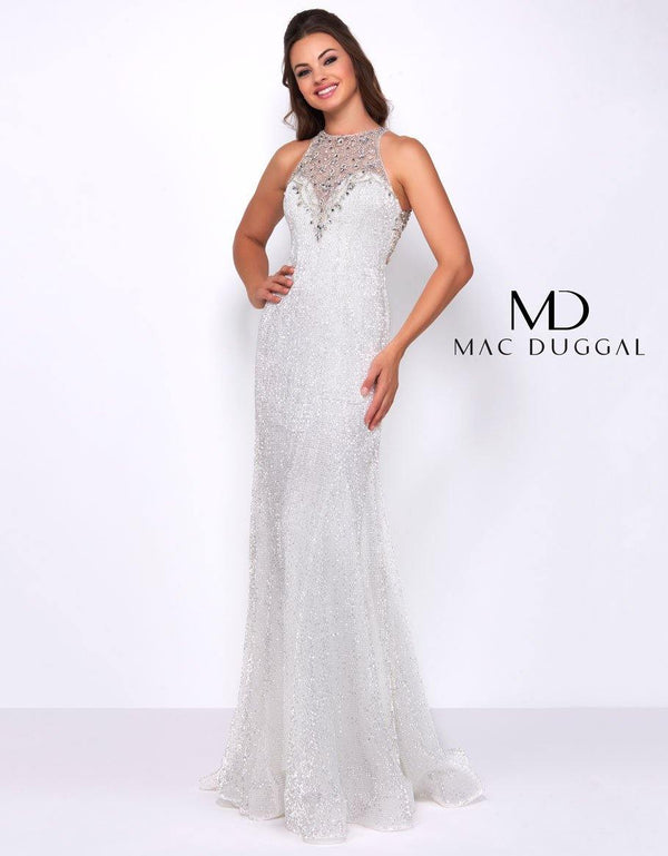 Prom Long Halter Trumpet Dress Trumpet Silhouette Mac Duggal 77571