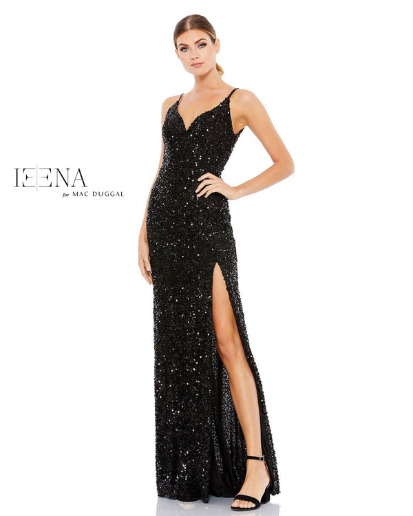 Prom Long High Slit Sequins Dress High Slit Detail Mac Duggal 26476