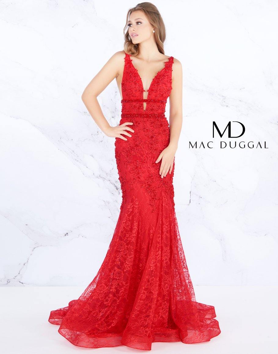 Mac Duggal Prom Long Mermaid Lace Dress 66707M - The Dress Outlet