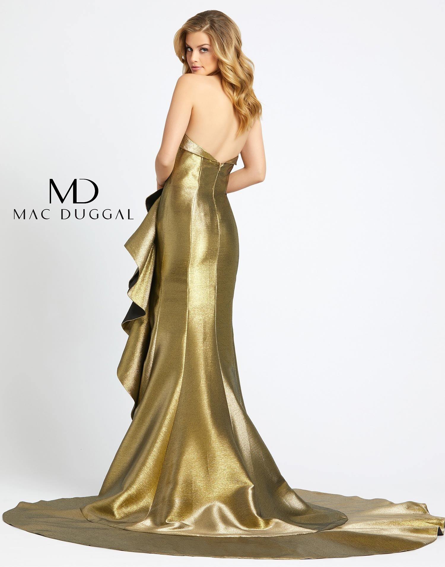 Mac Duggal 67662 Prom Long Metallic Trumpet Dress