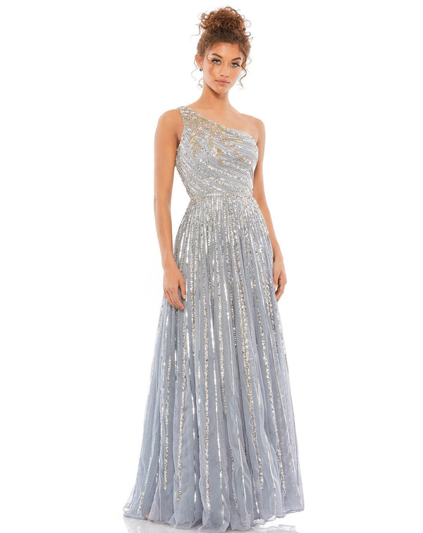 Prom Long One Shoulder A Line Gown One Shoulder A Line Detail Mac Duggal 5220