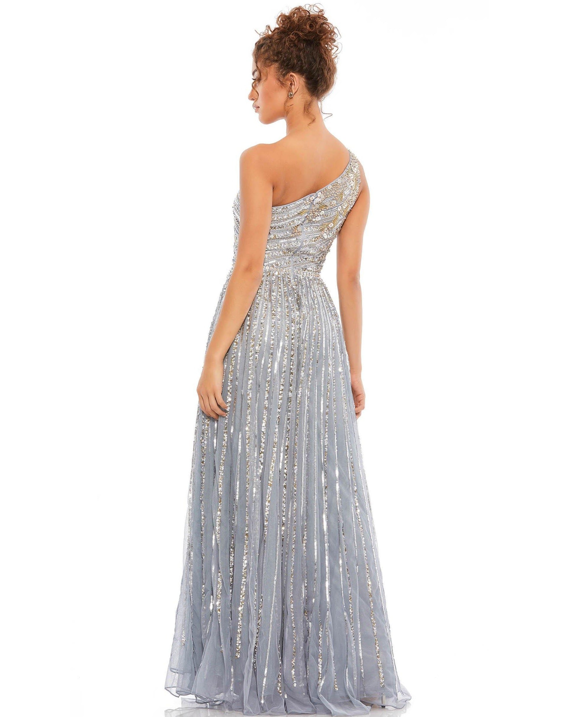 Mac Duggal 5220 Prom Long One Shoulder A Line Gown