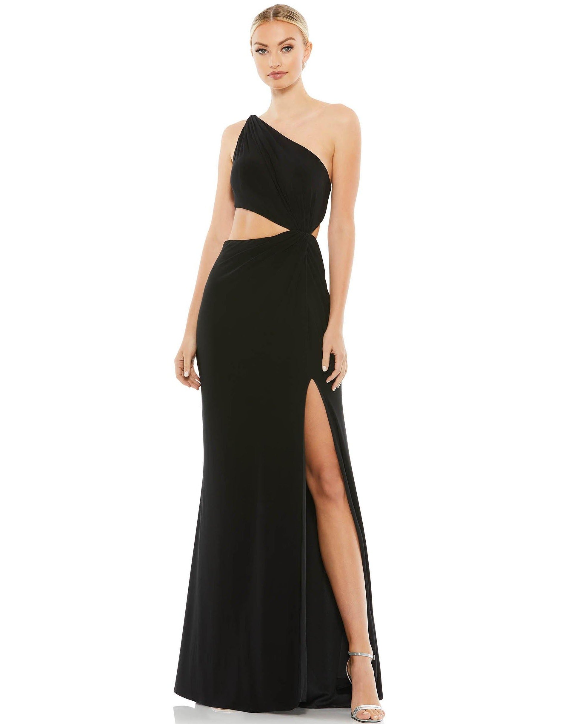 Mac Duggal One Shoulder Cut Out Gown Emerald Green, Size 0