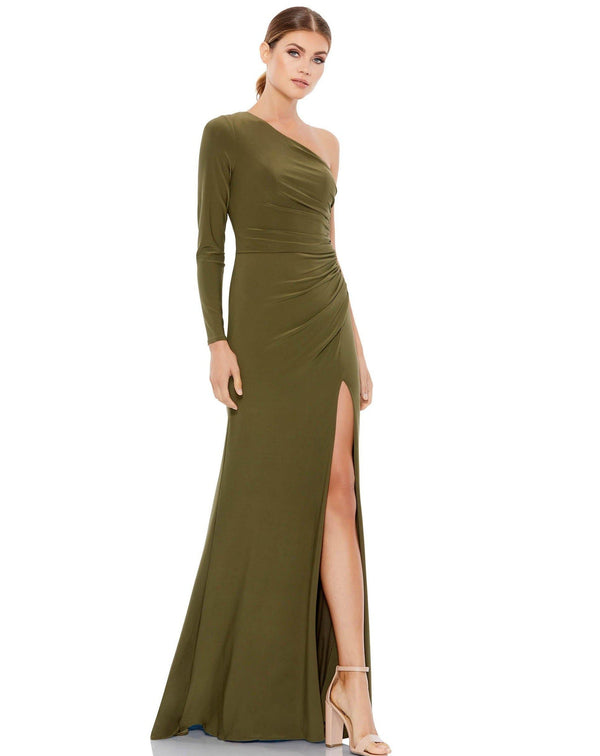 Prom Long One Shoulder Formal Gown One Shoulder Detail Mac Duggal 26505