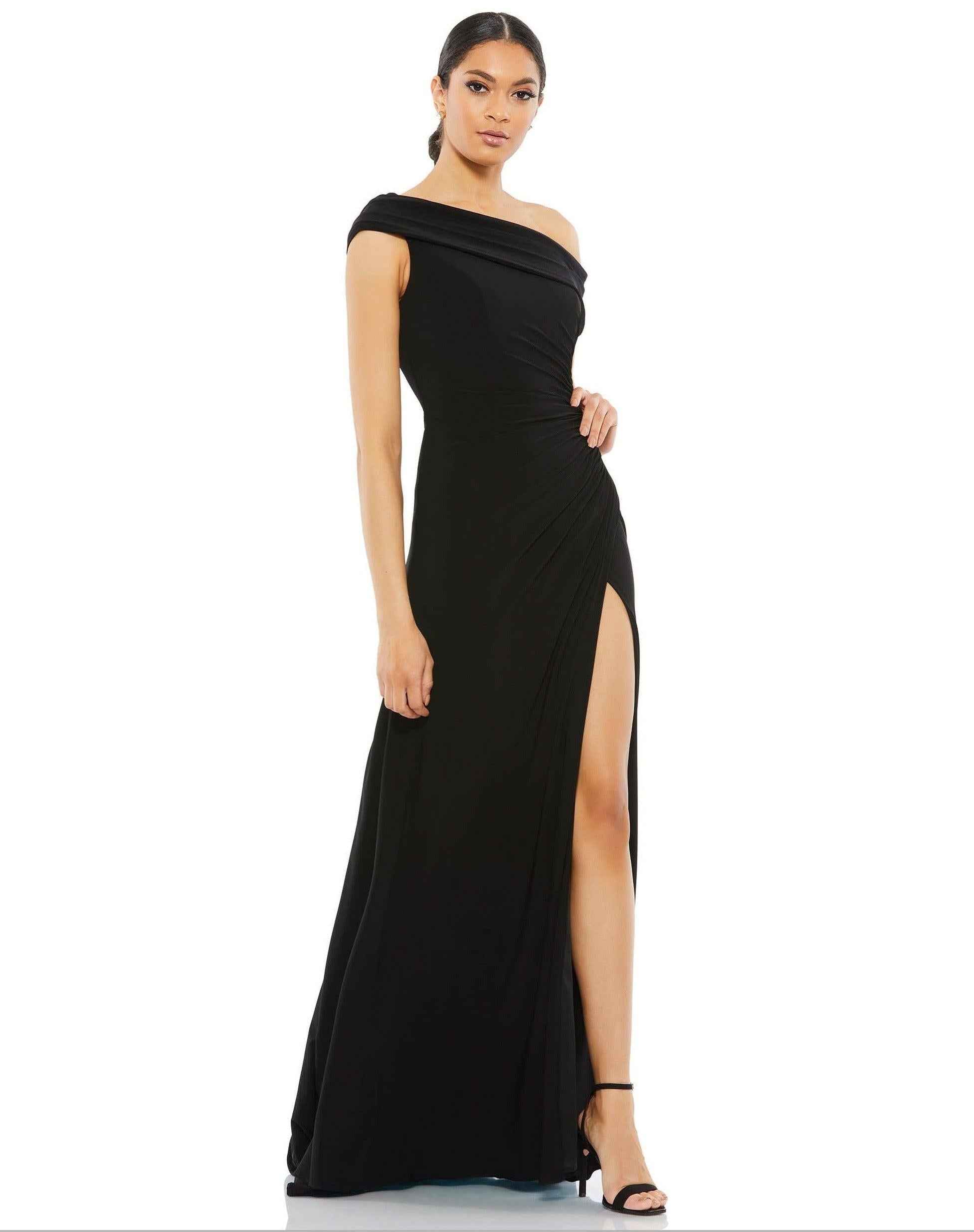 Formal Dresses Prom Long One Shoulder Formal Gown Black