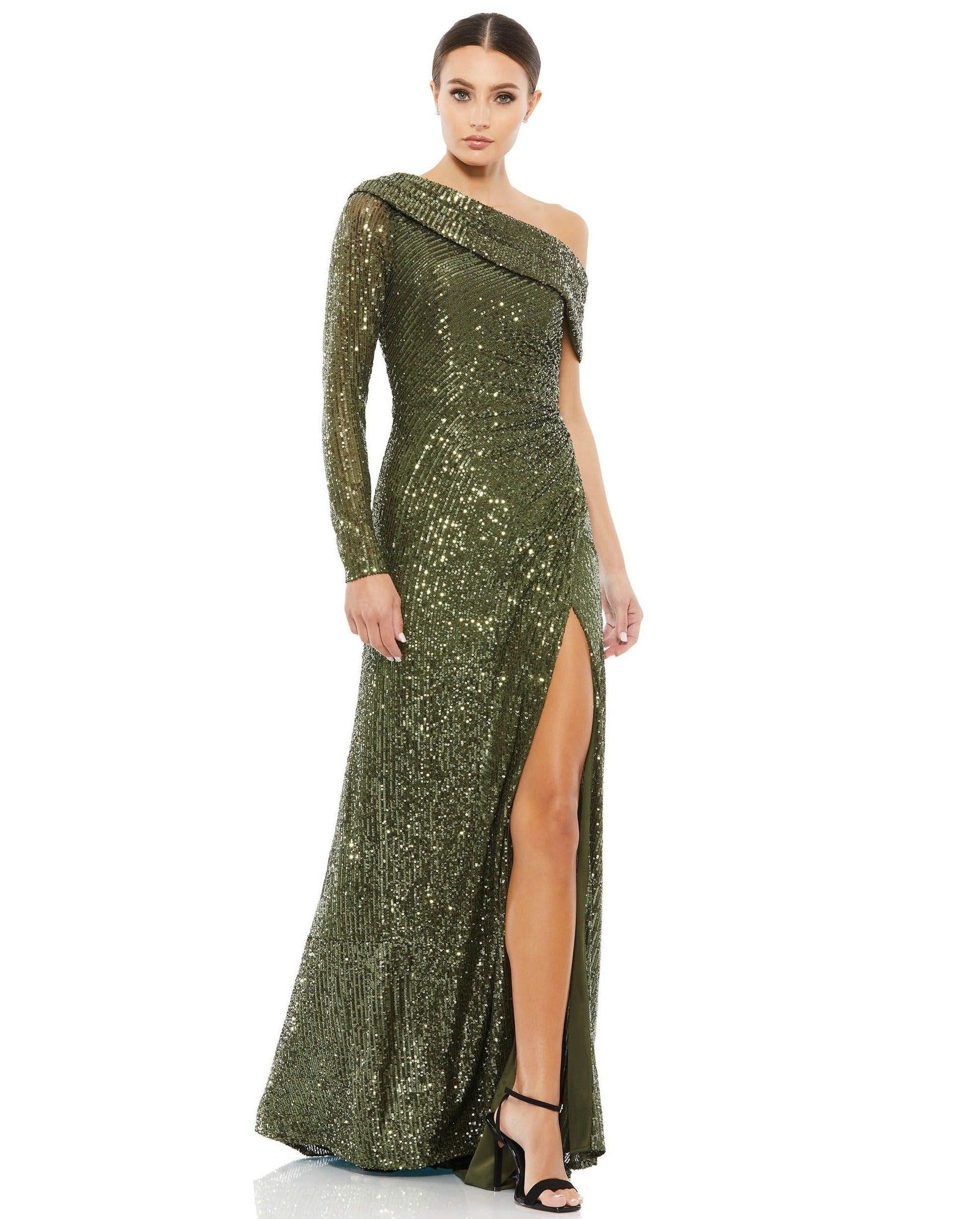 Mac Duggal 26571 Prom Long One Shoulder Formal Gown