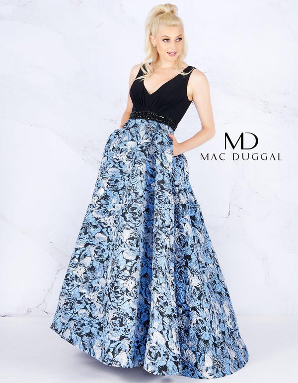 Prom Long Printed Ball Gown Printed Fabric Mac Duggal 55226