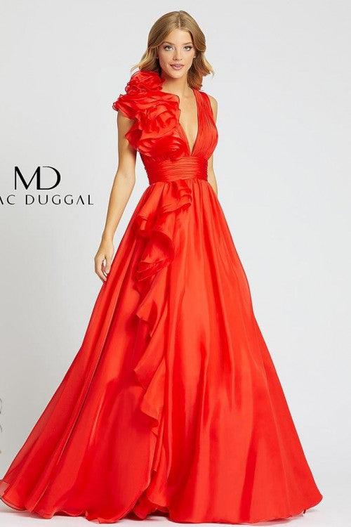 Formal Dresses Prom Long Ruffled Ball Gown Red
