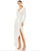 Mac Duggal Prom Long Sleeve High Low Dress White
