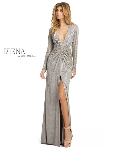 Mac Duggal Prom Long Sleeve Metallic Dress 26194 - The Dress Outlet