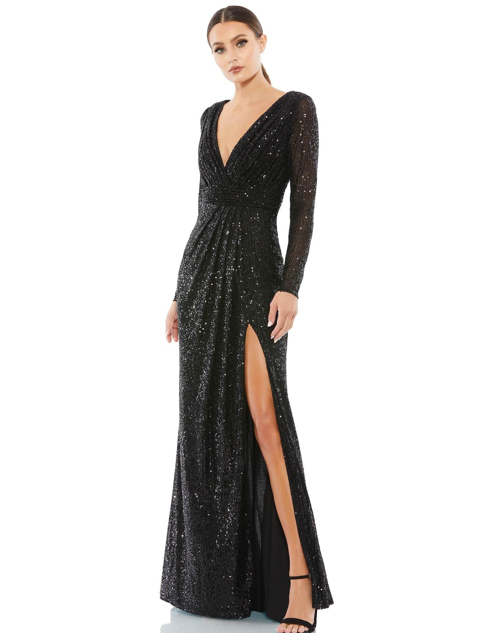 Formal Dresses Prom Long Sleeve Formal Dress Black