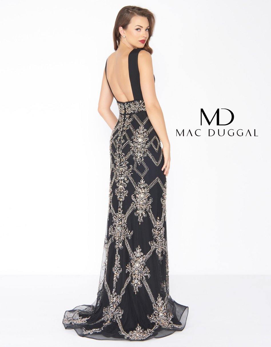 Mac Duggal Prom Long Sleeveless Beaded Dress 50414R - The Dress Outlet