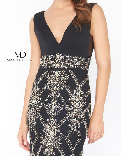 Mac Duggal Prom Long Sleeveless Beaded Dress 50414R - The Dress Outlet