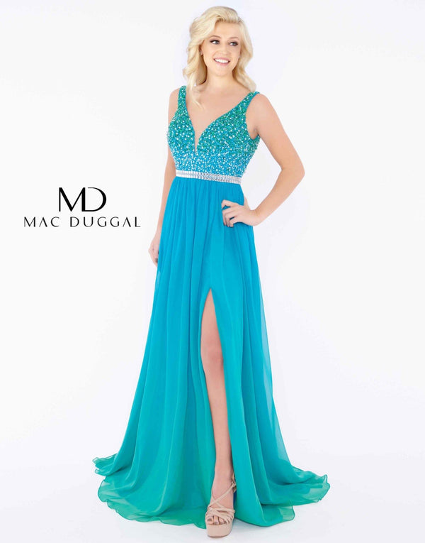 Prom Long Sleeveless Chiffon Gown Chiffon Fabric Mac Duggal 77587