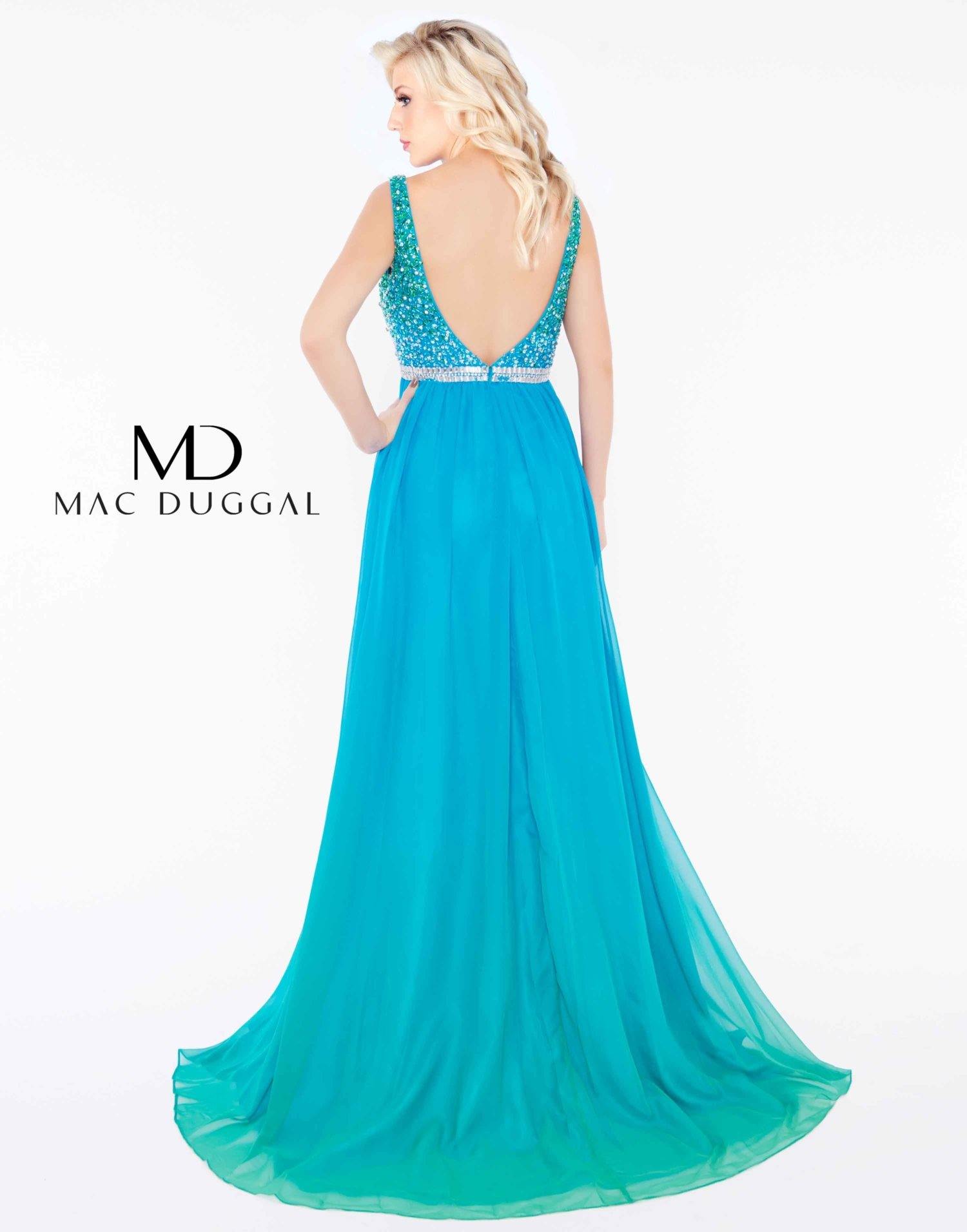 Mac Duggal 77587 Prom Long Sleeveless Chiffon Gown