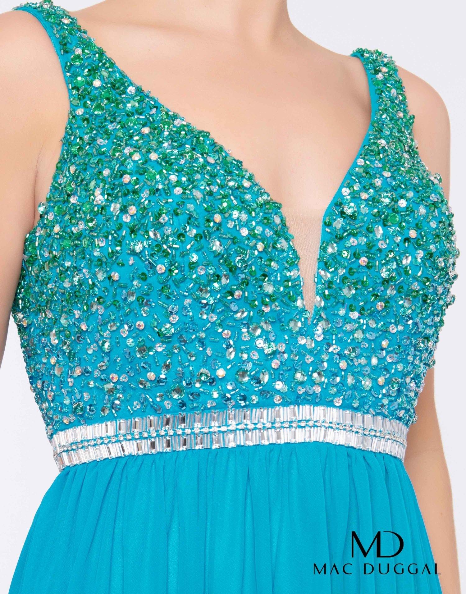 Mac Duggal 77587 Prom Long Sleeveless Chiffon Gown
