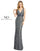 Mac Duggal Prom Long Sleeveless Evening Gown Charcoal